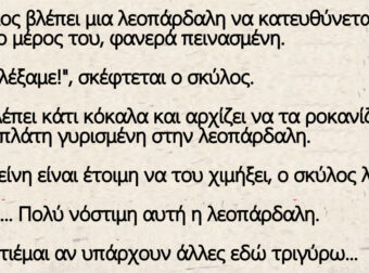 Ανέκδοτο: Ο πανέξυπνος σκύλος στην ζούγκλα – βλέπει μια λεοπάρδαλη να κατευθύνεται προς το μέρος του, φανερά πεινασμένη.